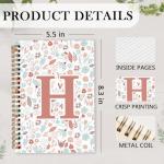 Personalized Letter H Aesthetic Spiral Notebook