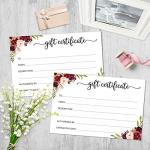Floral Gift Certificates with Envelopes - Set of 24