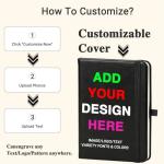 Personalized Leather Notebook with Pen and Sticky Tabs