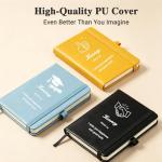 Personalized Leather Notebook with Pen and Sticky Tabs