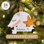 Personalized Beach Christmas Ornaments with Name