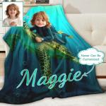 Custom Sea Turtle Blanket with Personalized Name