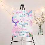 Personalized Mermaid Birthday Party Welcome Sign