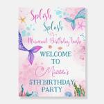 Personalized Mermaid Birthday Party Welcome Sign