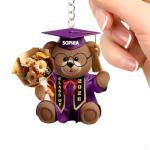 Custom Graduation Bear Keychain with Name and Year
