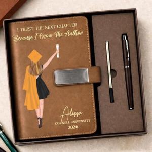 Personalized Leather Journal for Grad Women
