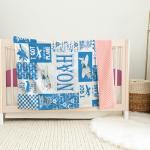 Personalized Airplane Blanket for Kids, Custom Name Patchwork Blankets, Soft Plush Aircrafts Plaid Flannel Blanket with Double Layer Dotted Backing, Gifts for Boys Girls Baby Color14