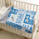 Personalized Airplane Blanket for Kids, Custom Name Patchwork Blankets, Soft Plush Aircrafts Plaid Flannel Blanket with Double Layer Dotted Backing, Gifts for Boys Girls Baby Color14