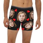 Custom Boxers Underwear With Funny Face Photo Briefs It for Man Husband Dad Boyfriend Novelty Personalized Underwear Shorts Valentine's Day Birthday Christmas Gifts-M-Black-01