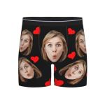 Custom Boxers Underwear With Funny Face Photo Briefs It for Man Husband Dad Boyfriend Novelty Personalized Underwear Shorts Valentine's Day Birthday Christmas Gifts-M-Black-01