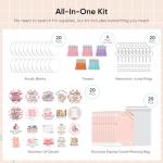 YOPPIX 140 PCS Acrylic Keychain Blank Set, Book Double-Sided UV DTF Stickers Acrylic Keychain Making Kits for Vinyl DIY Craft Project