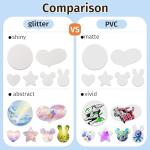 AOUXSEEM Sublimation Shoes Charm Blanks, 60 Sets Heat Transfer Supplies, Shoe Decorations for DIY Custom Clog Pins Kit, Gifts for Women, Girls, Boys, Men, Toddlers (Glitter)