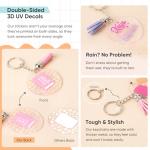 YOPPIX 140 PCS Acrylic Keychain Blank Set, Book Double-Sided UV DTF Stickers Acrylic Keychain Making Kits for Vinyl DIY Craft Project