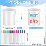 30 Pcs Painted Mug Kit for Kids Bulk 8 oz Plastic Mugs with Handle Color Your Own Cups Reusable Water Milk Tea Mugs DIY Coffee Mug for Birthday Mothers Fathers Day Graduation Easter Christmas Gift