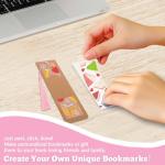 GLASSWINDS 24 Pcs Acrylic Bookmark Blanks Custom with 24 Pcs Cute Waterproof UV DTF Transfer Sticker, 24Pcs Tassels, Bookmark Making Kit Clear DIY Bookmarks, Back to School Gifts for Teacher Student