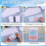 30 Pcs Painted Mug Kit for Kids Bulk 8 oz Plastic Mugs with Handle Color Your Own Cups Reusable Water Milk Tea Mugs DIY Coffee Mug for Birthday Mothers Fathers Day Graduation Easter Christmas Gift