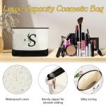 Personalized Gifts for Women - Initial Canvas Tote Bag & Makeup Bag, Custom Bags for Beach, Christmas, Wedding, Birthday, Holiday, Monogram Birthday Gifts for Women, Mom, Wife, Teacher, Friend - S