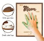Personalized Best Mom Ever Gifts - Wooden Keepsake Sign with Kids Handprint Art, Custom Ink Name, DIY Craft Kit for Mother's Day, Handmade Family Decor, Unique Birthday Gift Idea for Mom