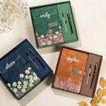 Pawfect House Gifts Personalized Birth Month Flower Notebook Set, Graduation Gifts For Besties, Sisters, BFF, Be Proud Of Who You Are, Leather Journal Birthday Gifts For Women, Teacher, Coworker