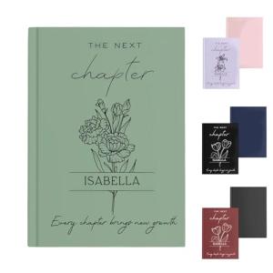 IZI POD Personalized Birth Flower Journal, Personalized College Graduate Gift: The Next Chapter Journal, A5 Hardcover Lined Notebook for Writing, University Gift, Class of 2026 Keepsake