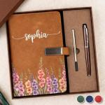 Pawfect House Gifts Personalized Birth Month Flower Notebook Set, Graduation Gifts For Besties, Sisters, BFF, Be Proud Of Who You Are, Leather Journal Birthday Gifts For Women, Teacher, Coworker