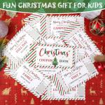 JULEASEL Fun Christmas Coupon Book for Family- Unique Family Xmas Activities Coupons, 20 Xmas Themed Coupons +10 Fillable Blank Cards, Fill In Your Merry Christmas Coupon Ideas