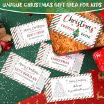 JULEASEL Fun Christmas Coupon Book for Family- Unique Family Xmas Activities Coupons, 20 Xmas Themed Coupons +10 Fillable Blank Cards, Fill In Your Merry Christmas Coupon Ideas