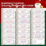 JULEASEL Fun Christmas Coupon Book for Family- Unique Family Xmas Activities Coupons, 20 Xmas Themed Coupons +10 Fillable Blank Cards, Fill In Your Merry Christmas Coupon Ideas