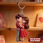 Chloeme Romantic Love Couple - Personalized Acrylic Keychain - Sentimental Gift for him, for her