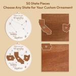 Personalized Family Long Distance 2-Layer Wooden Ornament, Long Distance Relationship Gifts, Valentines Gifts for Grandkids Teens, Valentines Day Gifts for Kids Classroom