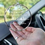 Fastpeace Personalized Our First Christmas Ornament 2025 - Mr and Mrs Ornament for Couples - Wedding Gift for Newlyweds - Personalized Glass Keepsake - Just Married Decoration - Custom Car Hanging