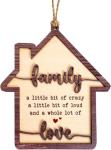 Family Ornament, Family Christmas Ornament, Christmas Ornaments 2025 – Wooden House-Shaped Holiday Keepsake, Funny Family Quote Gift, A Whole Lot of Love Tree Decoration, Home Themed Ornament