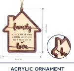 Family Ornament, Family Christmas Ornament, Christmas Ornaments 2025 – Wooden House-Shaped Holiday Keepsake, Funny Family Quote Gift, A Whole Lot of Love Tree Decoration, Home Themed Ornament