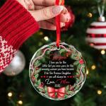 Personalized Daughter Christmas Glass Ornament 2026, to My Daughter on Your Wedding Day Ornaments, Sentimental Gift from Mom or Dad, Custom Christmas Tree Ornament - I Love You Then, Now, and Always