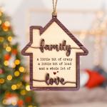 Family Ornament, Family Christmas Ornament, Christmas Ornaments 2025 – Wooden House-Shaped Holiday Keepsake, Funny Family Quote Gift, A Whole Lot of Love Tree Decoration, Home Themed Ornament