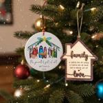 Family Ornament, Family Christmas Ornament, Christmas Ornaments 2025 – Wooden House-Shaped Holiday Keepsake, Funny Family Quote Gift, A Whole Lot of Love Tree Decoration, Home Themed Ornament