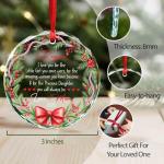 Personalized Daughter Christmas Glass Ornament 2026, to My Daughter on Your Wedding Day Ornaments, Sentimental Gift from Mom or Dad, Custom Christmas Tree Ornament - I Love You Then, Now, and Always