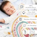 WNNNS Personalized Baby Blankets for Girls Women Custom Boho Style Baby Blanket with Rainbow Personalized Baby Girl Blanket with Name Customized Gift for Adult Expecting Mom Baby Shower Birthday Gifts
