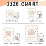 WNNNS Personalized Baby Blankets for Girls Women Custom Boho Style Baby Blanket with Rainbow Personalized Baby Girl Blanket with Name Customized Gift for Adult Expecting Mom Baby Shower Birthday Gifts