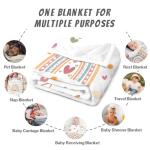 WNNNS Personalized Baby Blankets for Girls Women Custom Boho Style Baby Blanket with Rainbow Personalized Baby Girl Blanket with Name Customized Gift for Adult Expecting Mom Baby Shower Birthday Gifts