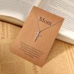 Cross Necklace Gift for Mom's Birthday or Mother's Day