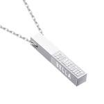 Personalized 3D Vertical Bar Necklace for Mom