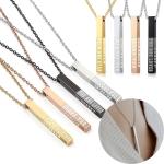 Personalized 3D Vertical Bar Necklace for Mom
