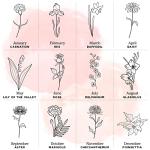 Personalized Leather Jewelry Box with Birth Flower