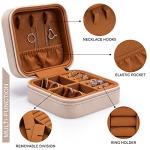 Personalized Leather Jewelry Box with Birth Flower