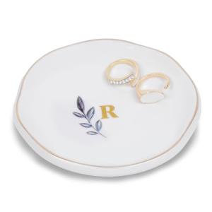 Custom Initial Ceramic Jewelry Dish for Gifts