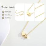 Personalized Gold Heart Initial Necklace for Her