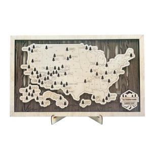 Personalized Wooden National Parks Travel Map Decor