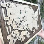 Personalized Wooden National Parks Travel Map Decor