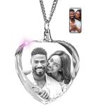 Personalized 3D Crystal Photo Necklace for Mom